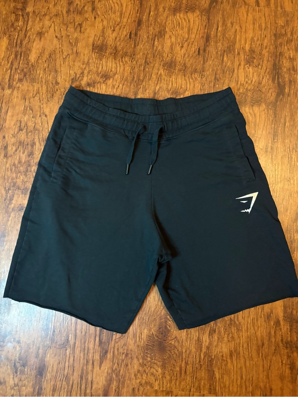 Gymshark Men’s Black Athletic Shorts with White Logo